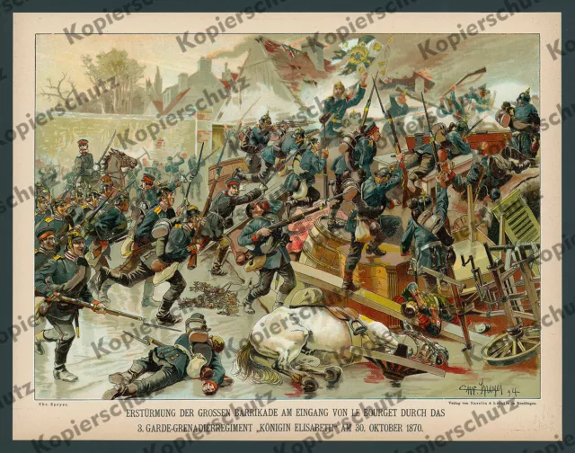 Schlacht Le Bourget Garde-Grenadier-Rgt Nr.3 Standarte Oberst v. Sommerfeld 1870
