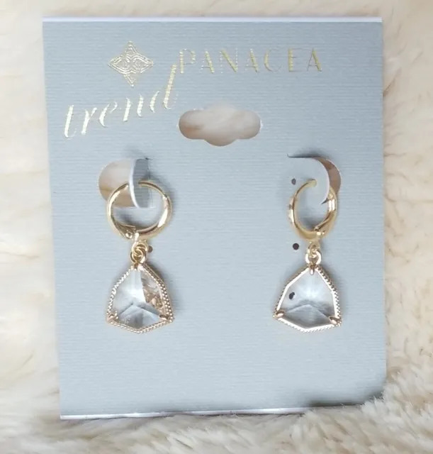Panacea Gold Tone Crystal Drop Earrings