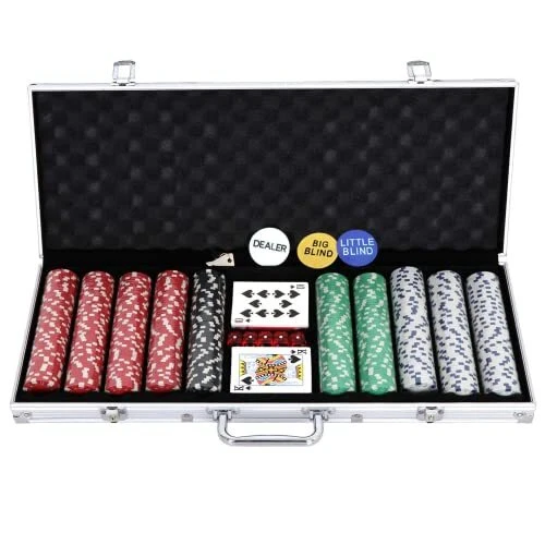 Poker Chips, 500 PCS 11.5 Gram Poker Chip Set with Aluminum Case, Cards, Dice...