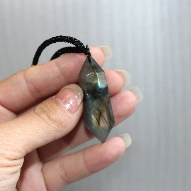 Natural Crystal Pendulum Quartz Stone Pendant Chakra Healing Gemstone Necklace