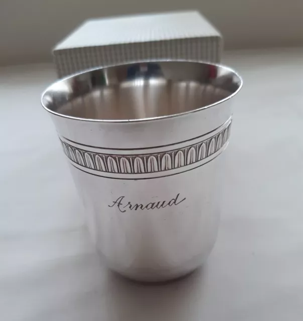 Christofle Cup Beaker French Silver  Plate Christofle Cup "Arnaud" Art Deco Gift