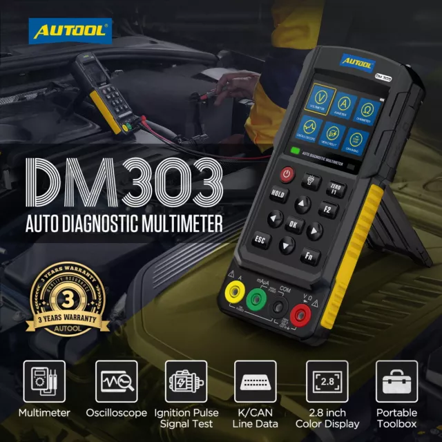 Digital Multimeter Oszilloskop KFZ AC DC Spannungsprüfer Stromprüfer Messgerät 2