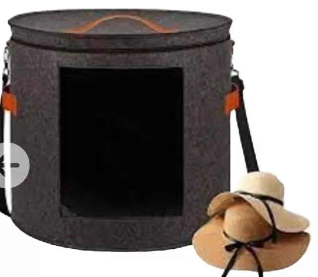 Hat Box Organizer 17" Diameter For Women Men Storage Round Large Travel Hat''