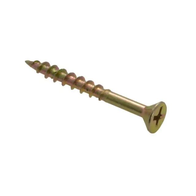 Qty 1000 Chipboard Screw Phillip 8g x 30mm Zinc Yellow Countersunk Timber