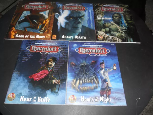 AD&D Ravenloft Lot of 5:  Dark of the Moon, The Awakened, . (Original/Complete!)