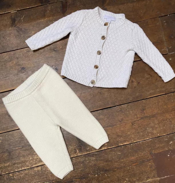 The Little White Company baby bundle 3-6 months knit cardigan trousers boys girl