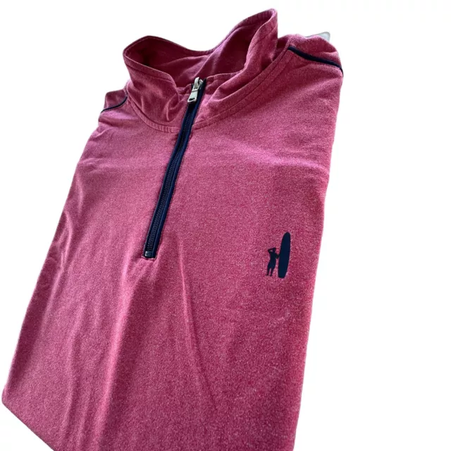 Johnnie O Pullover Size 14 Boys Prep Performance 1/4 Zip LS Pullover  Red Coral