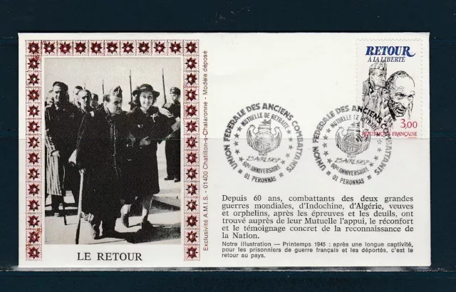 FRb enveloppe union  des anciens combattants  le retour  01 Péronnas 1987