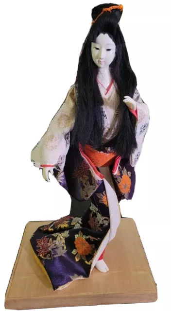 Vintage Exquisite Japanese Doll Kimono Geisha Maiko Traditional Folk Craft, 17"