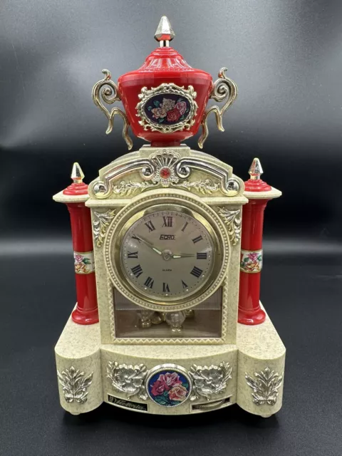 Vintage Echo Industries Clock Music Box Tune "Love Story" W/Movement Japan