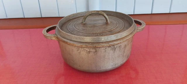 ANCIENNE GRANDE COCOTTE en Aluminium d'occasion cuisine vintage EUR 50