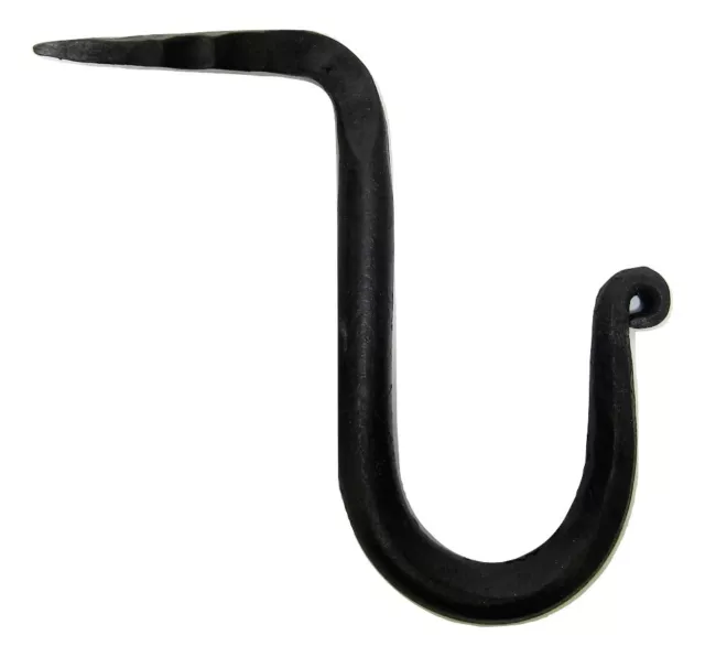 New Black Wrought Iron Heavy Forged Metal 4" Drive-In Mantle Barn Hook
