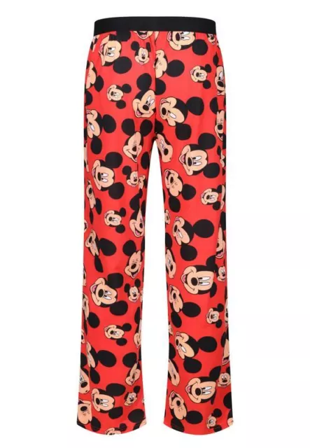 Mickey Mouse Lounge Hose Disney Erwachsene Baumwolle rot PJs Pyjamaunterteil Nachtwäsche 2