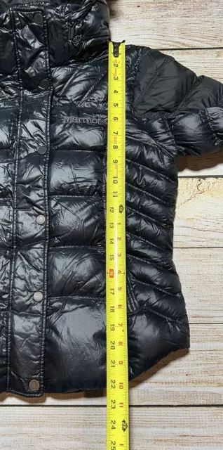 Marmot Ava Down Jacket  Womens Size Small Black Hooded 700 Fill 3