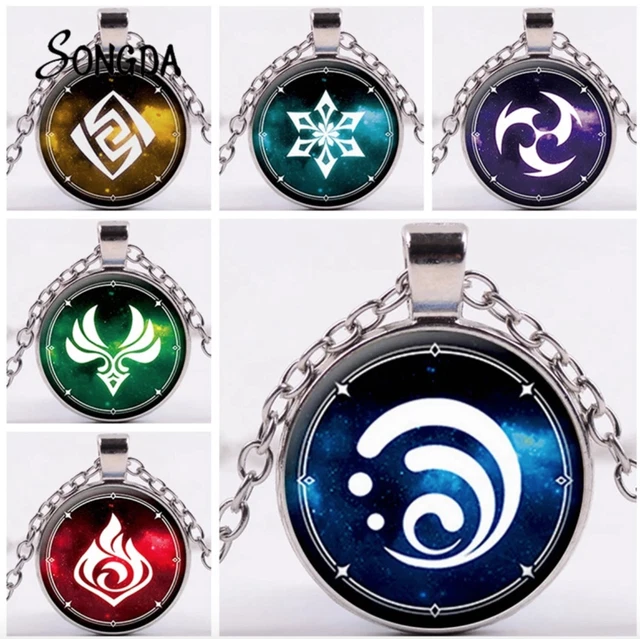 Genshin Impact Crystal Vision Inspired Necklace Pendant
