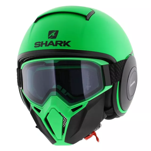 Casque Shark série Street Drak Neon vert mat noir GKK