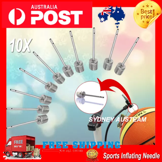 10 Sports Ball Inflating Air Pump Needle Pin Nozzle Football Basketball Soccer