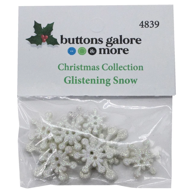 Botones Galores Botones Temáticos de Navidad - Nieve Brillante 12/Paquete - CBTP-4839
