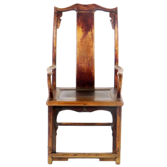 Antique Chinese High Back Elm Armchair Arm Chair