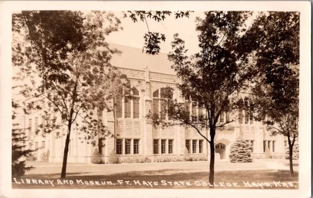 RPPC Library And Museum, Ft. Hays State College, Hays, Kansas Ks 1946 (667)