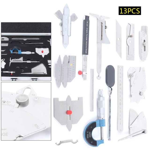 13PIECE WELDING GAUGE Tool Inspection Kit Welding Inspection Ruler Set