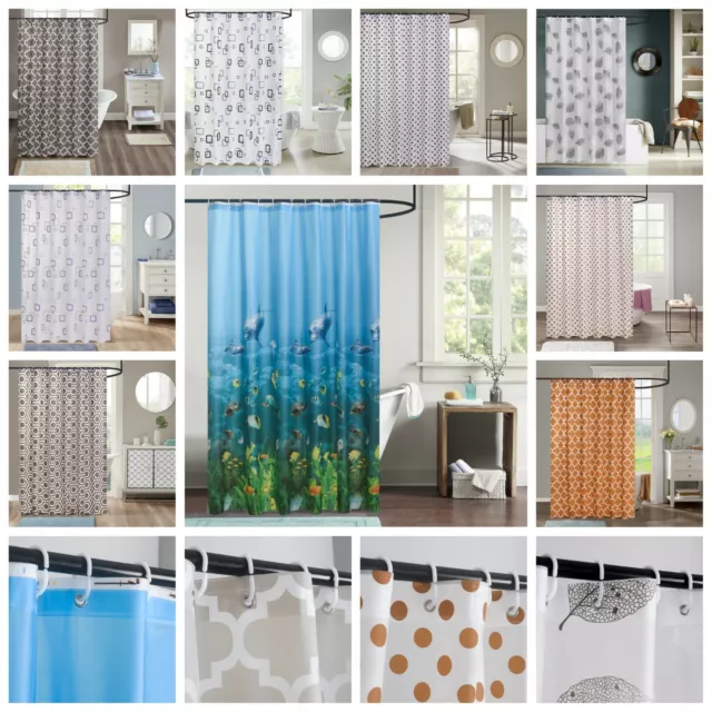 Extra Long Shower Curtain Waterproof Polyethylene vinyl Fabric Bathroom Curtains