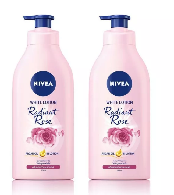 2 x 525 ml NIVEA Body Lotion Radiant Rose White