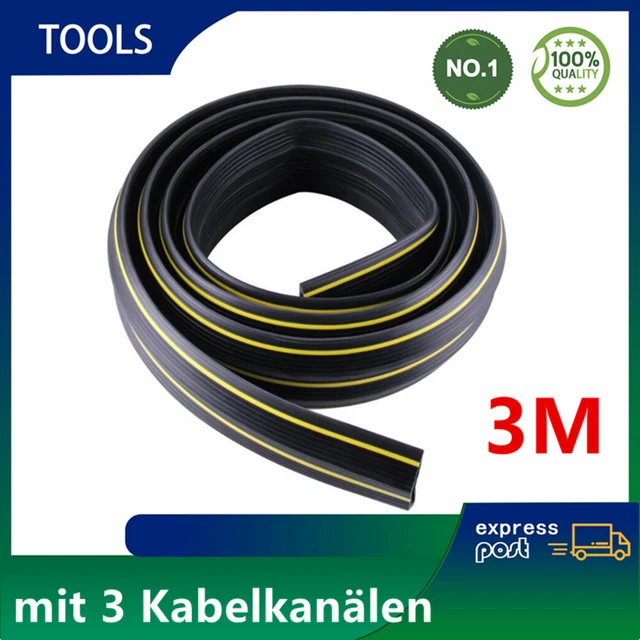 QUARKZMAN Bodenkabelkanal 1,2m Grau - PVC Kabelschutz 0,8x0,4cm Für Kabelmanagement