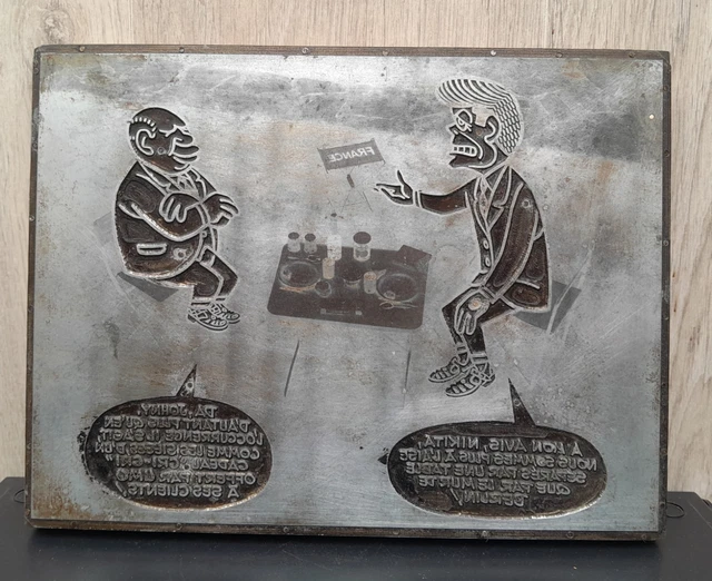 PLAQUE D'IMPRESSION MATRICE d'imprimerie Cliché caricature Kennedy ...