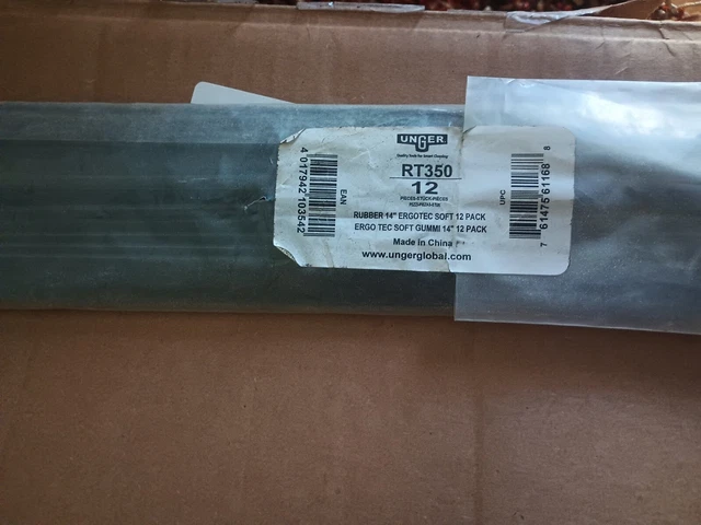 (12-Pk) Unger Soft Rubber Squeegee Blades 14" Size RT350