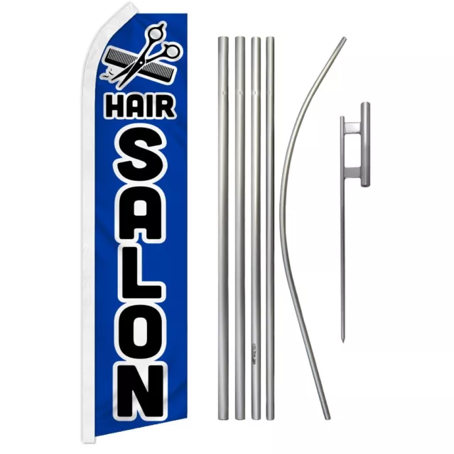 Hair Salon Advertising Swooper Feather Flutter Flag & Pole Kit Beauty Services