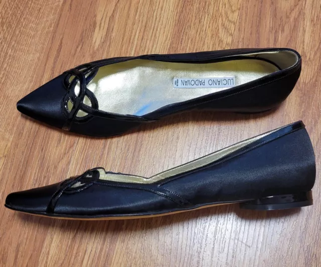 Luciano Padovan Black Ballet Flats Made in Italy Size 37,5 US 7 3