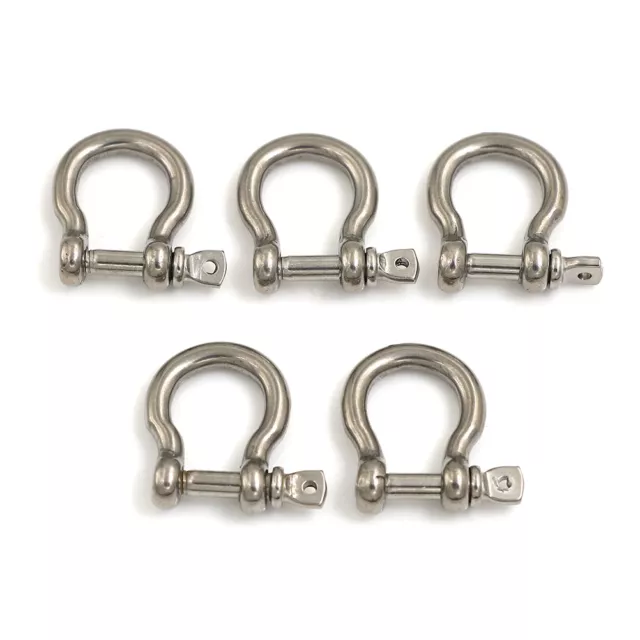 5pcs m4 304 stainless bow shackle steel screw pin anchor shackle bow Rigging #km