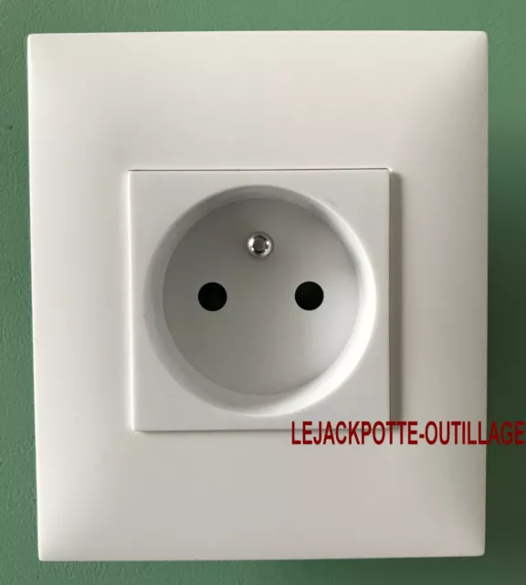 Arnould  Evolution, Prise Electrique Courant + Terre, Blanc,Montage Rapide