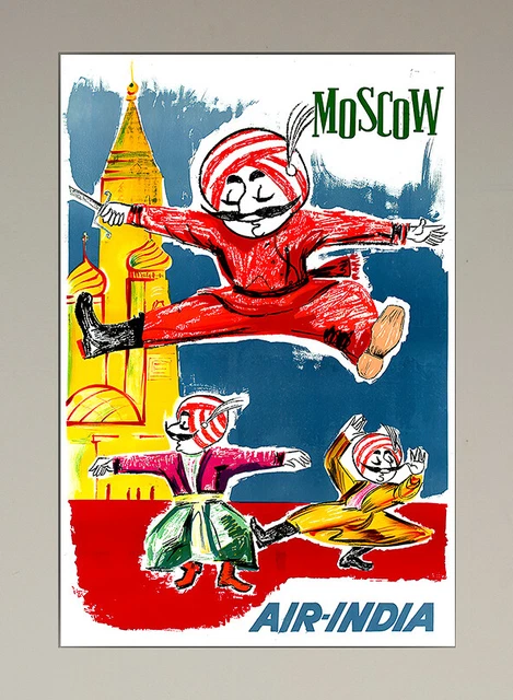 Publicité réédition Air India Moscow 1963 -  Affiche / Panneau