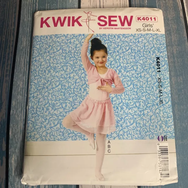 Kwik Sew K4011 Tiny Dancer Leotard, Ballerina Skirt & Shrug Girls' Sz 4-14 UNCUT