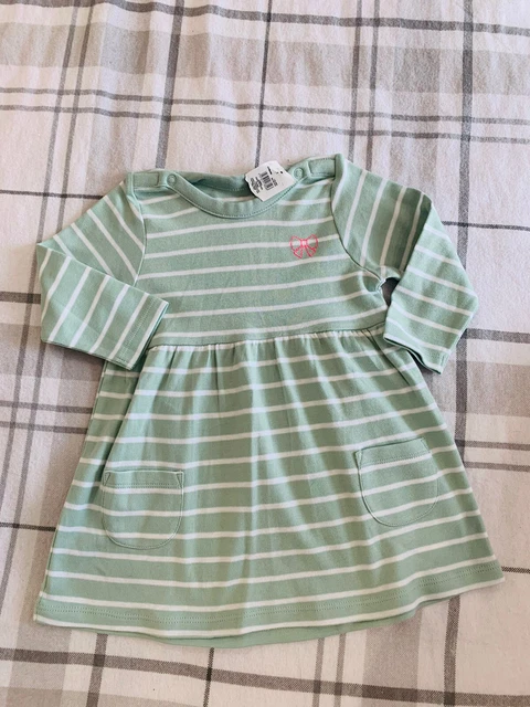 vestiti bambina 6-9 mesi abito nuovo con etichette fiocco estivo verde M&Co