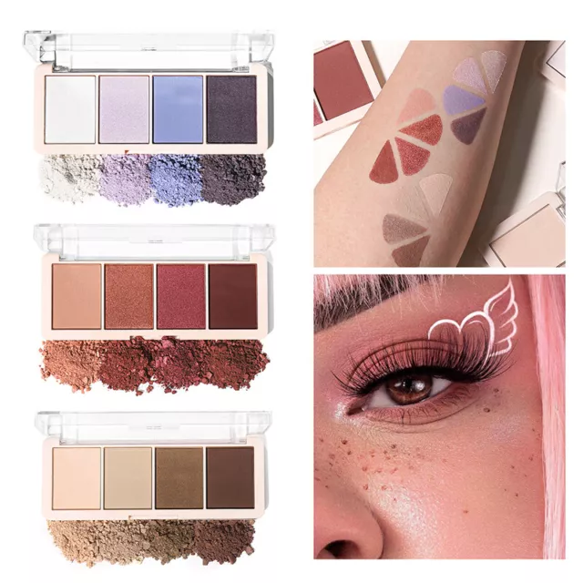 Cosméticos Tierra Tono Color Sombra de Ojos 4 Paleta Maquillaje para Mate "