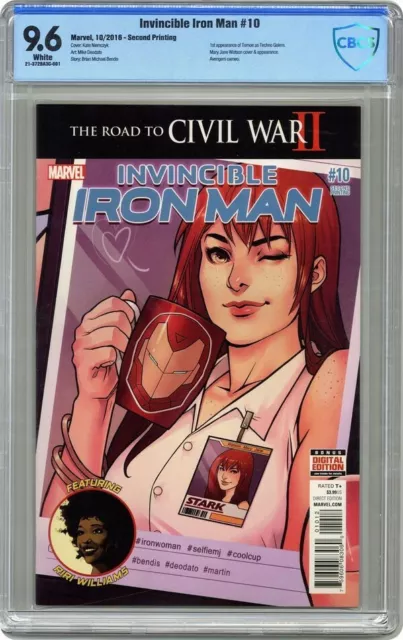 Invincible Iron Man 10 2nd Print 2nd & 1st Cover of Riri Williams CBCS GRADED 9