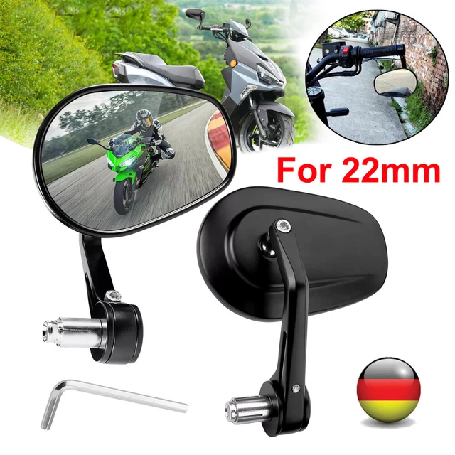 ZEGER Motorradspegel Lenkerendenspegel "SOLD 2" M8 Kompatbel Mt Kawasak Schwarz