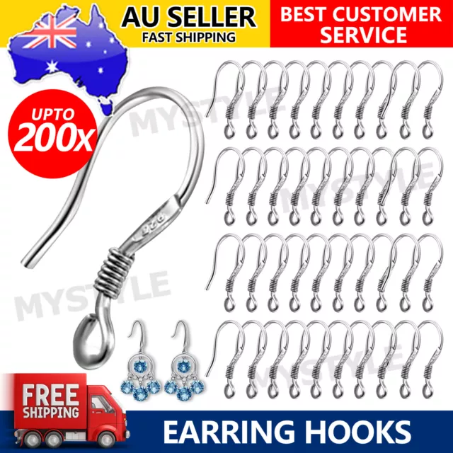 100/200pcs Silver DIY Earring Hooks French Hypoallergenic Ear Wire  Earrings AU