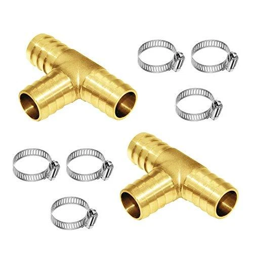 2Pcs 3/4" ID Hose Barb, Tee T 3 way Union Fitting Tee-3/4-2PCS