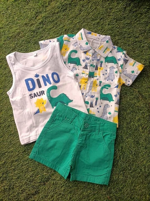 set completo 3 pezzi da neonato maschio abbigliamento per 6-9 mesi in cotone