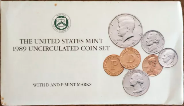 1989 US Mint Set OGP Uncirculated Coin Set PD Philadelphia Denver Mints
