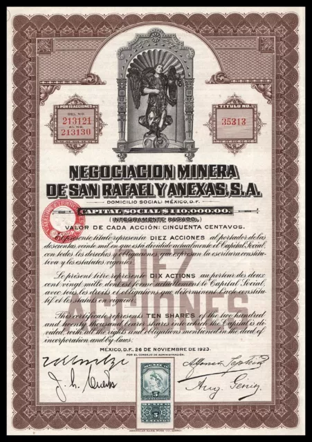 1923 Mexico: Negociacion Minera de San Rafael y Anexas