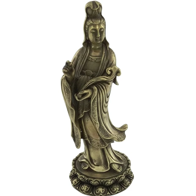Chinese Bronze KwanYin (GuanYin) Statue Goddess of Mercy and Compassion