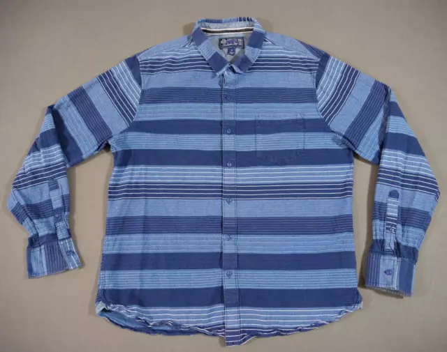 American Rag Cie Shirt Mens Extra Large Button Up Blue Striped Long Sleeve