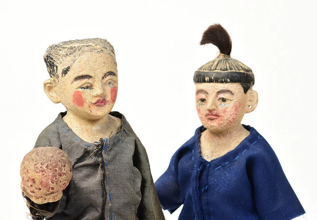 Early 20th Century, A Pair of Burmese Wooden Male and Female Figurines 9