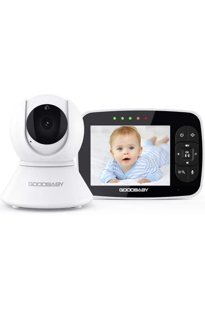 Monitor de bebé con cámara panorámica inclinable remota | Mantenga a los bebés seguros con pantalla 3.5
