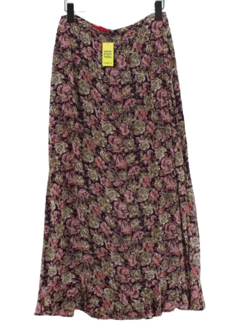 Monsoon Women's Maxi Skirt UK 12 Purple Floral 100% Viscose Long Maxi